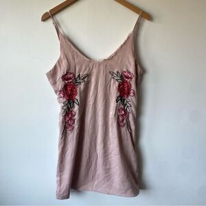BlueBlush small embroidered floral rose  mini dress